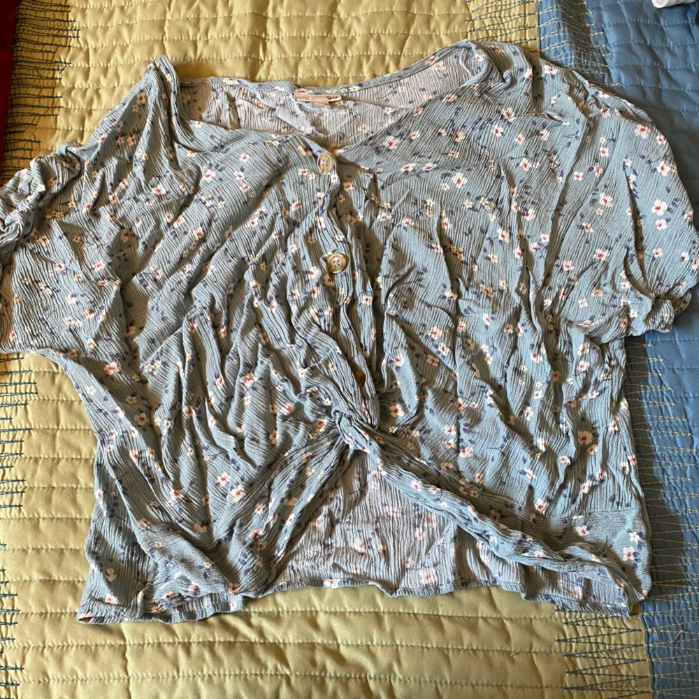 Green flowered Tie top